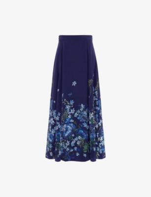 Maeve Floral-Print Woven Midi Skirt by PHASE EIGHT
