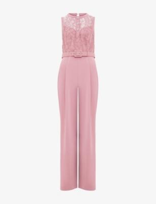 Petite Ivanna Lace-Embroidered Woven Jumpsuit by PHASE EIGHT