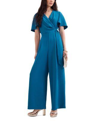 Petite Julissa Blue Wide Leg Jumpsuit by PHASE EIGHT