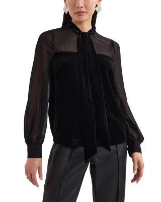 Raye Velvet Bow Neck Blouse by PHASE EIGHT