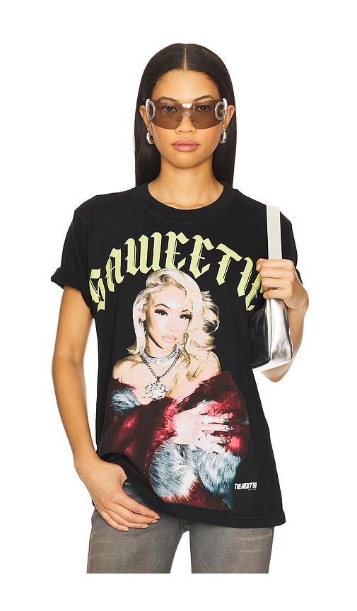 Philcos Saweetie Gold Tee in Black by PHILCOS