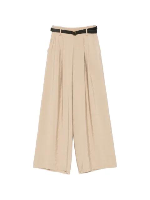 belted pleated trousers by PHILIA LOFT