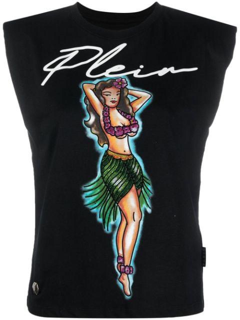 Aloha logo-print tank top by PHILIPP PLEIN