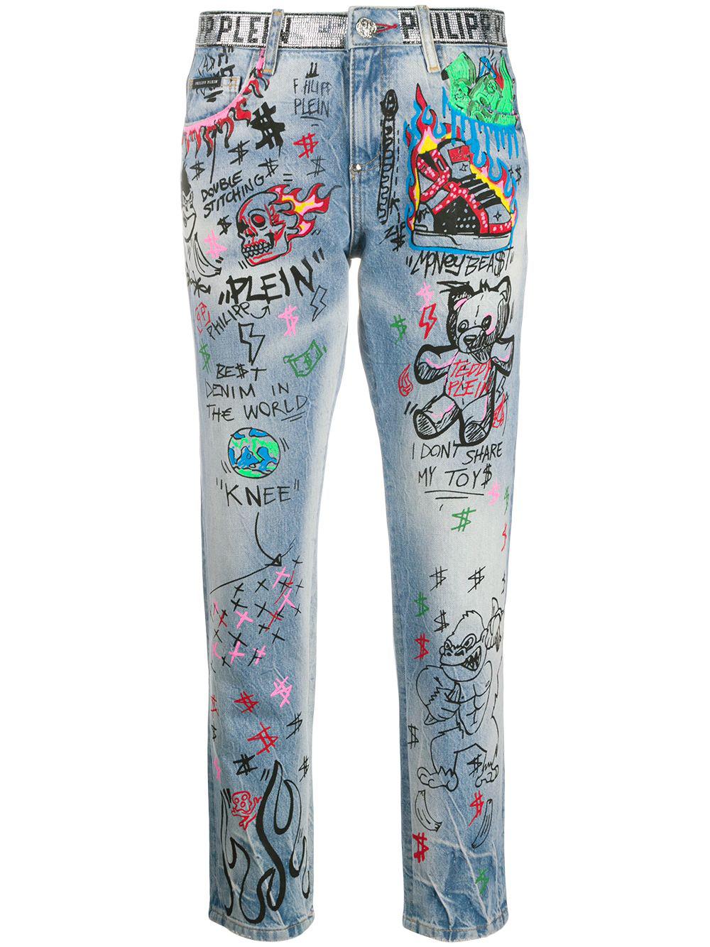 Art 5 Graffiti boyfriend jeans by PHILIPP PLEIN