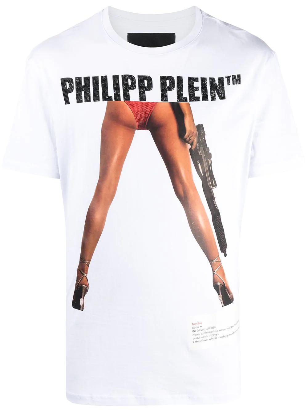 Bang Bang-print cotton T-shirt by PHILIPP PLEIN