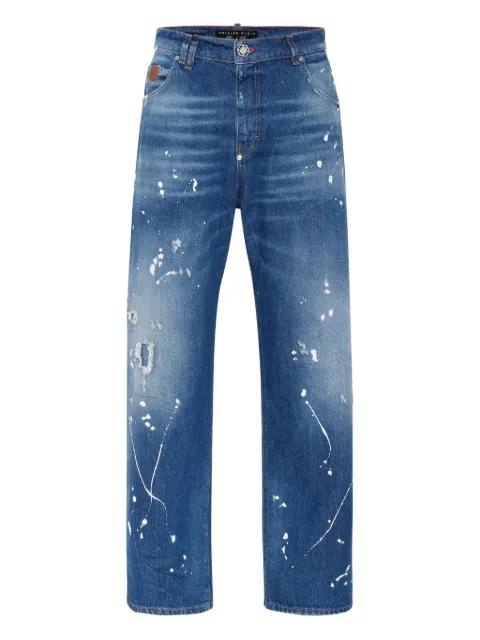 Beach Boy Fit paint-splatter distressed jeans by PHILIPP PLEIN
