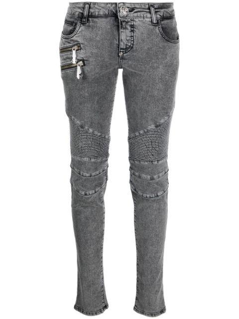Bike low-rise skinny jeans by PHILIPP PLEIN
