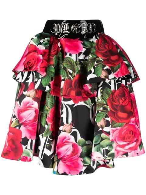 Blossom floral-print skirt by PHILIPP PLEIN