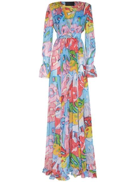 Bombing Graffiti-print maxi dress by PHILIPP PLEIN