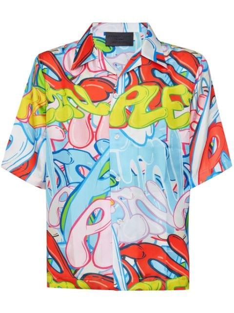 Bombing Graffiti silk shirt by PHILIPP PLEIN