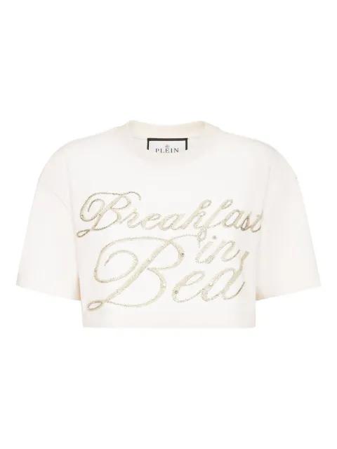 Breakfast In Bed crystal-embellished T-shirt by PHILIPP PLEIN