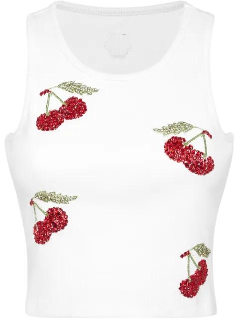 Cherries tank top by PHILIPP PLEIN