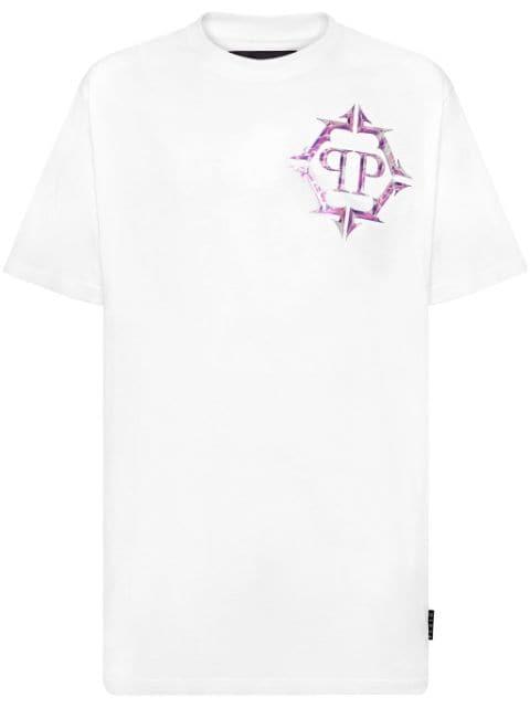 Chrome logo-print T-shirt by PHILIPP PLEIN
