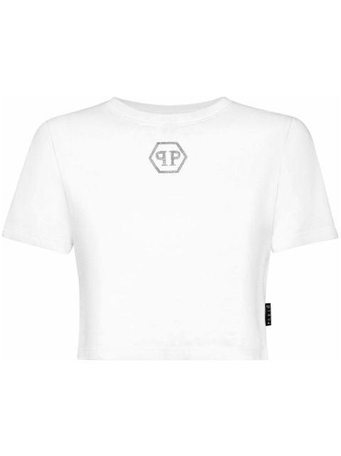 Crystal Hexagon cropped T-shirt by PHILIPP PLEIN