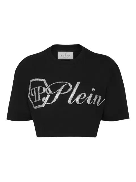 Crystal Signature cropped T-Shirt by PHILIPP PLEIN
