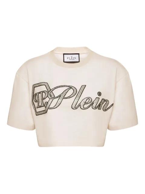 Crystal Signature cropped T-Shirt by PHILIPP PLEIN