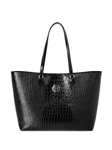 Crystal Skull crocodile-print tote bag by PHILIPP PLEIN