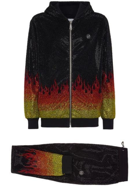 Crystals Flame hoodied tracksuit set by PHILIPP PLEIN