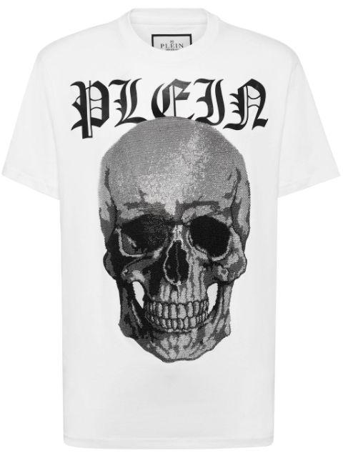 Crystals Skull cotton T-shirt by PHILIPP PLEIN