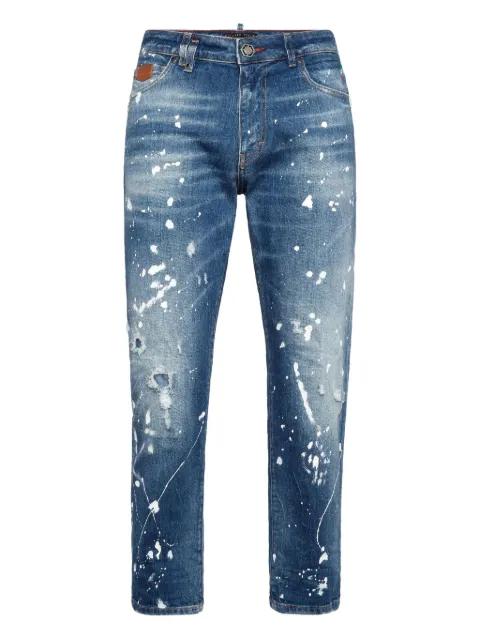 Detroit Fit paint-splatter jeans by PHILIPP PLEIN