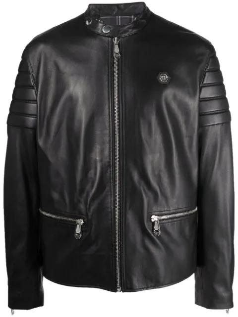 Doberman-print moto jacket by PHILIPP PLEIN