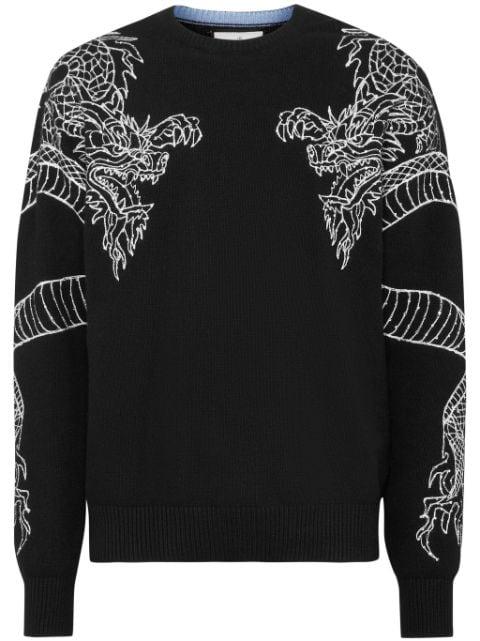 Dragon-embroidered jumper by PHILIPP PLEIN