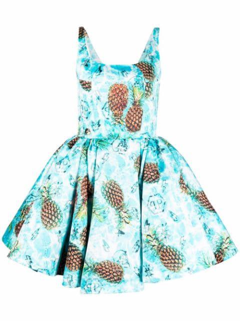 Duchesse pineapple skies-print mini dress by PHILIPP PLEIN
