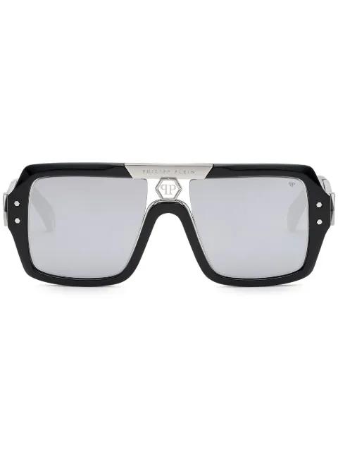 Square logo-print sunglasses by PHILIPP PLEIN EYEWEAR