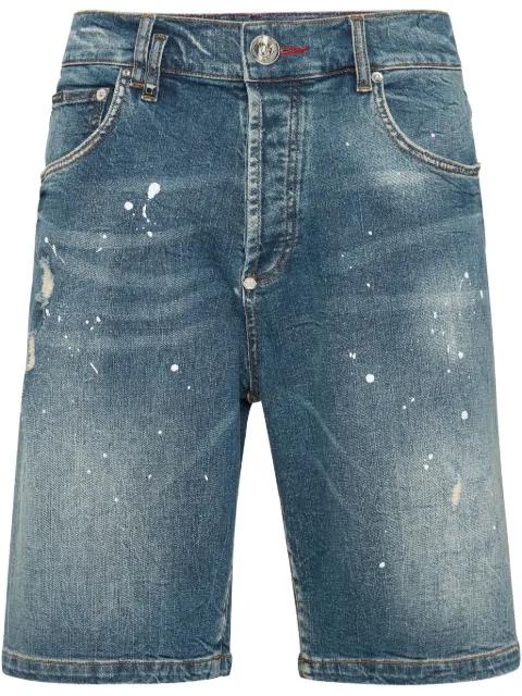 Formentera Skulls denim shorts by PHILIPP PLEIN