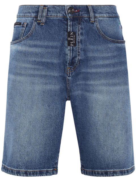 Formentera low-rise denim shorts by PHILIPP PLEIN
