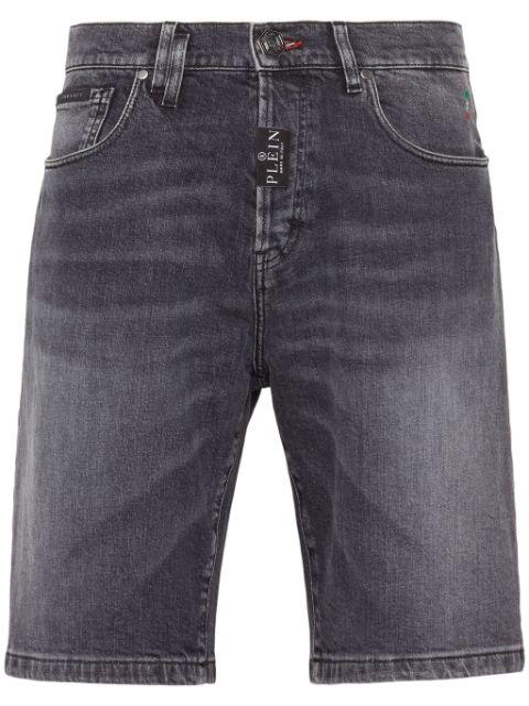 Formentera low-rise denim shorts by PHILIPP PLEIN