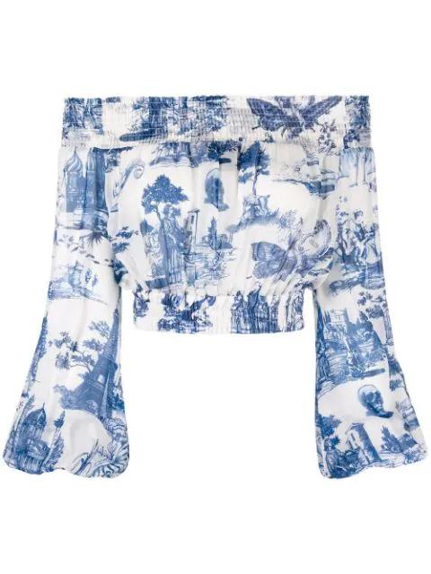 Georgette cropped blouse by PHILIPP PLEIN