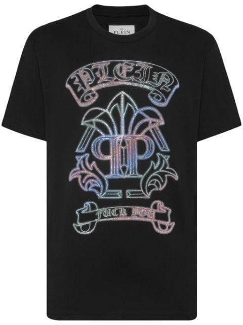 Gothic Banner crystal-embellished cotton T-shirt by PHILIPP PLEIN