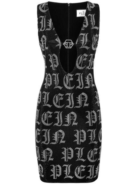 Gothic Plein rhinestone-embellished minidress by PHILIPP PLEIN