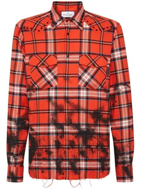 Gothic Plein tartan-print shirt by PHILIPP PLEIN