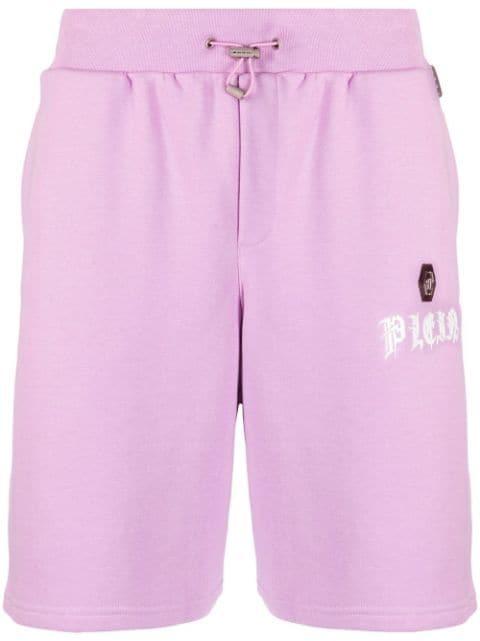 'Gothic' logo-plaque track shorts by PHILIPP PLEIN