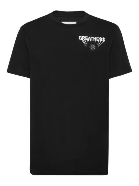 Greatness logo-plaque round-neck T-shirt by PHILIPP PLEIN