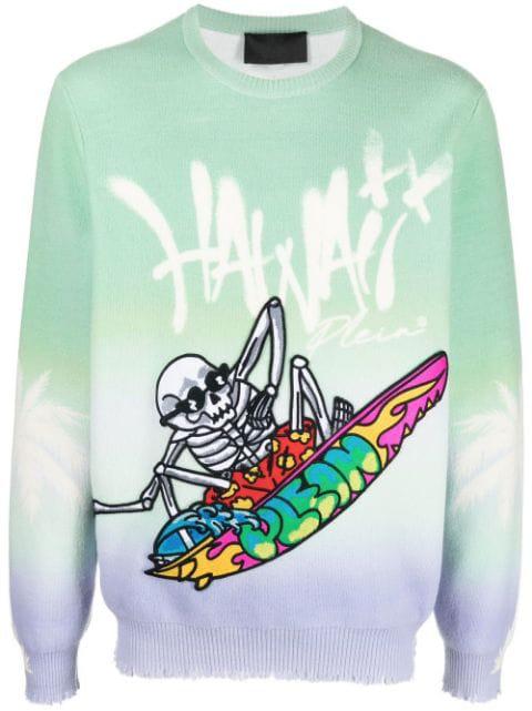 Hawaii graphic-print jumper by PHILIPP PLEIN