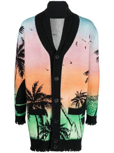 Hawaii-print button-up cardigan by PHILIPP PLEIN