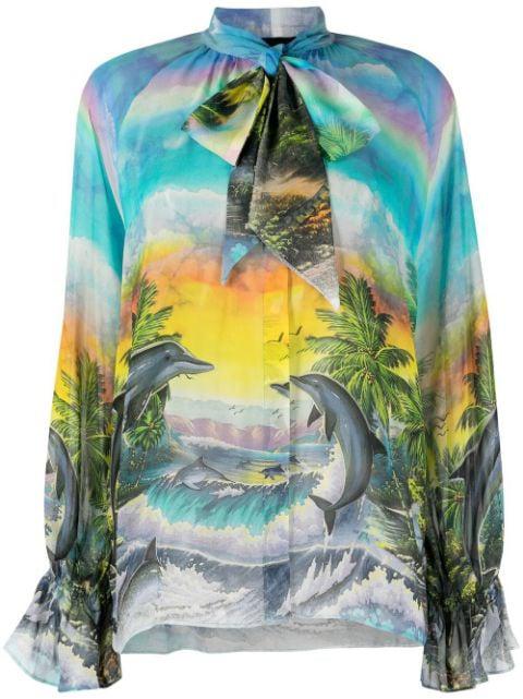 Hawaii-print chiffon shirt by PHILIPP PLEIN