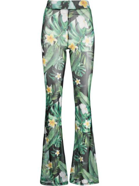 Hawaii-print flared trousers by PHILIPP PLEIN