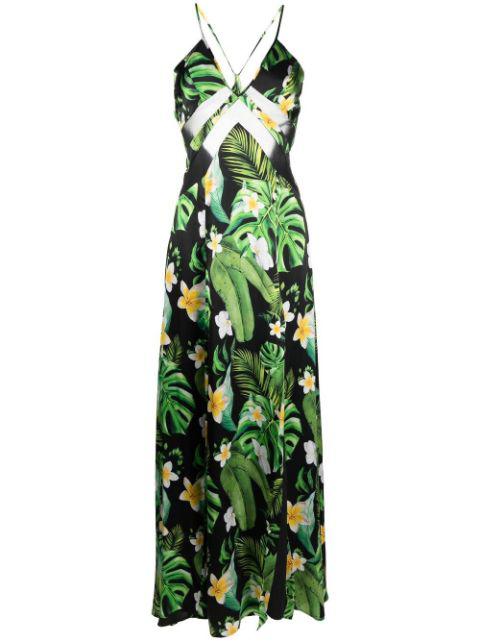 Hawaii printed silk maxi dress by PHILIPP PLEIN