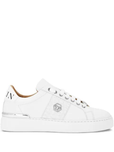 Hexagon leather-panel sneakers by PHILIPP PLEIN