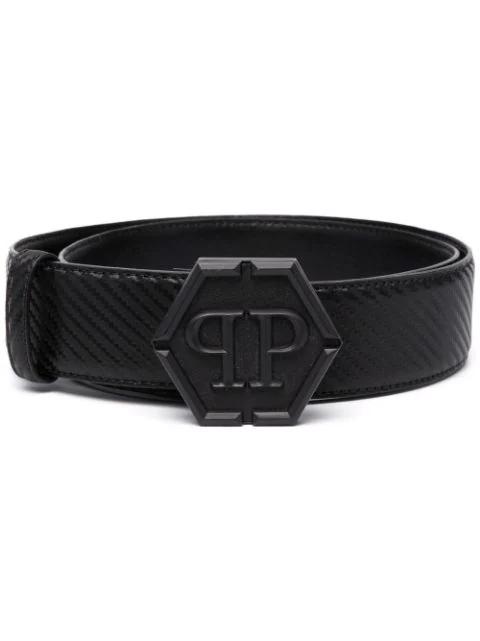 Hexagon-logo buckle belt by PHILIPP PLEIN