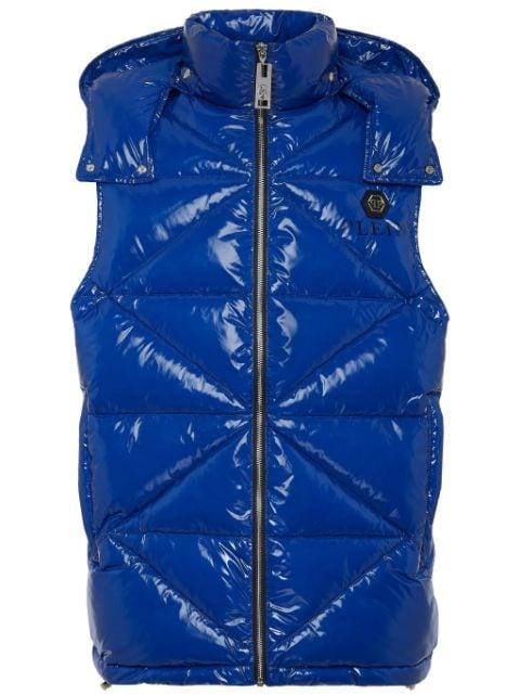 Hexagon logo-plaque padded gilet by PHILIPP PLEIN