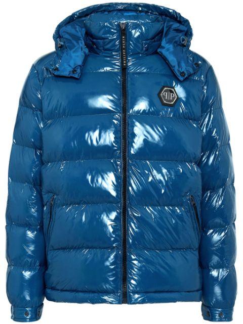 Hexagon logo-plaque padded jacket by PHILIPP PLEIN