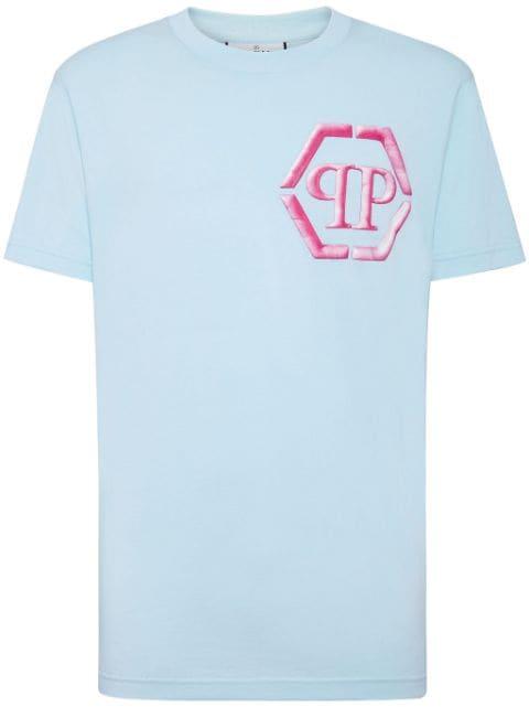 Hexagon logo-print cotton T-shirt by PHILIPP PLEIN