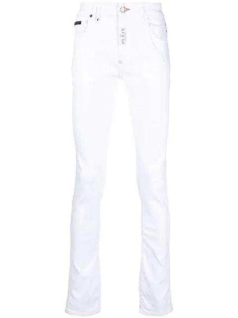 Hexagon low-rise slim-cut jeans by PHILIPP PLEIN