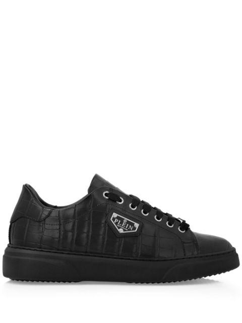 Iconic Plein-plaque crocodile-effect sneakers by PHILIPP PLEIN