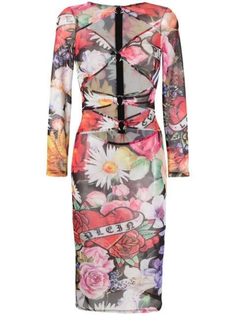 Love Flowers midi dress by PHILIPP PLEIN